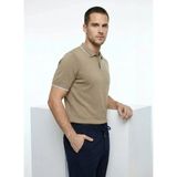 Fabrika Polo Yaka Slim Fit Düz Haki Erkek Kazak F6SM-KZK 2048 - 2XL