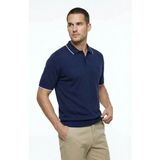 Fabrika Polo Yaka Slim Fit Düz Lacivert Erkek Kazak F6SM-KZK 2048 - 2XL
