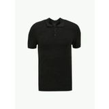 Fabrika Polo Yaka Slim Fit Düz Siyah Erkek Kazak F4SM-KZK 0741