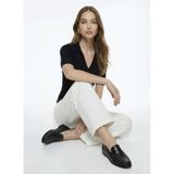 Fabrika Polo Yaka Slim Fit Kazak, L, 5003325484, Siyah, Kadın