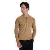 Fabrika Polo Yaka Slim Fit Kazak, L, F5WM-KZK 2323, Camel, Erkek