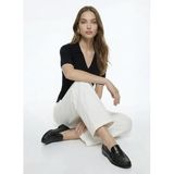 Fabrika Polo Yaka Slim Fit Kazak, S, 5003325484, Siyah, Kadın