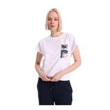 Fabrika Regular Fit Baskılı T-Shirt, XL, 5003328017, Beyaz, Kadın