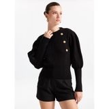 Fabrika Relaxed Fit Fitilli Kazak, XS, 5003273377, Siyah, Kadın