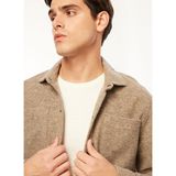 Fabrika Relaxed Gömlek Yaka Düz Kahve Erkek Gömlek F3WM-GML118 - XL
