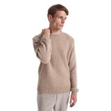 Fabrika Relaxed Saç Örgü Desenli Kazak, XL, 5003275525, Vizon, Erkek