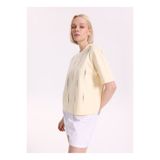 Fabrika Sarı Kadın Bisiklet Yaka Loose Fit T-Shirt F6SL-TST0136