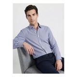 Fabrika Siyah Erkek Alttan Britli Regular Fit Çizgili Gömlek MAYDOS 505 N