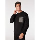 Fabrika Siyah Erkek Bisiklet Yaka Relaxed Sweatshirt F4WM-SWT 2798