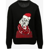 Fabrika Siyah Kadın Bisiklet Yaka Basic Jakarlı Yılbaşı Temalı Kazak F3WL-KZK0966 - XL