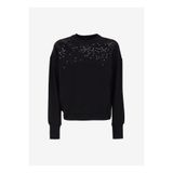Fabrika Siyah Kadın Bisiklet Yaka Basic Payetli Sweatshirt F4WL-SWT0130
