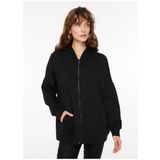 Fabrika Siyah Kadın Kapüşonlu Geniş Fit Düz Sweatshirt TATAM