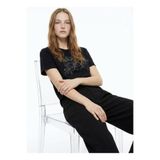 Fabrika Siyah Kadın Regular Fit Payetli T-Shirt F6SL-TST0352