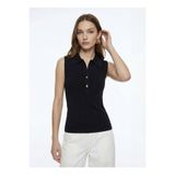 Fabrika Siyah Kadın Slim Fit Örgü T-Shirt F6SL-ATL0068