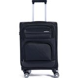 Fabrika Siyah Unisex Çekçekli Kumaş Valiz 013 VALİZ KABİN BOY