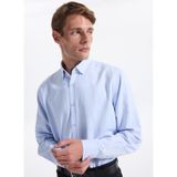 Fabrika Slim Fit Alttan Britli Yaka Armürlü Gömlek, S, 5003274151, Mavi, Erkek