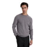 Fabrika Slim Fit Bisiklet Yaka Kazak, XL, F5WM-KZK 2883, Gri Melanj, Erkek