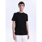 Fabrika Slim Fit Flamlı T-Shirt, M, 5003328090, Siyah, Erkek