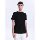 Fabrika Slim Fit Flamlı T-Shirt, S, 5003328090, Siyah, Erkek