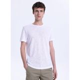 Fabrika Slim Fit Flamlı T-Shirt, XL, 5003328047, Beyaz, Erkek
