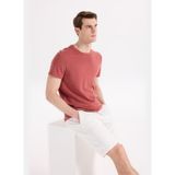 Fabrika Slim Fit Flamlı T-Shirt, XL, 5003328104, Kiremit, Erkek