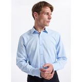 Fabrika Slim Fit Gömlek Yaka Armürlü Mavi Erkek Gömlek Maydos-Y 303 - 2XL
