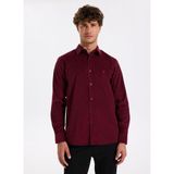 Fabrika Slim Fit Gömlek Yaka Düz Bordo Erkek Gömlek F5WM-GML 2378