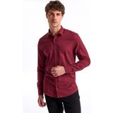 Fabrika Slim Fit Gömlek Yaka Düz Bordo Erkek Gömlek F5WM-GML 2574 - XL