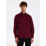 Fabrika Slim Fit Gömlek Yaka Düz Gömlek, L, 5003278932, Bordo, Erkek