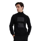 Fabrika Slim Fit Jakarlı Balıkçı Yaka Kazak, XL, 5003270723, Siyah, Erkek