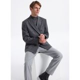 Fabrika Slim Fit Koyu Gri - Antrasit Erkek Çizgili Ceket Sankruv- P- B - 48