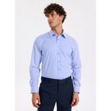 Fabrika Slim Fit Sumos Yaka Çizgili Koyu Mavi Erkek Gömlek F5WM-GML 2582 - 46