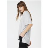 Fabrika Talita Gri Melanj V Yaka Kadın T-Shirt