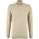 Fabrika Tam Balıkçı Yaka Basic Düz Haki Melanj Erkek Kazak F4WM-KZK 2845 - 2XL