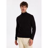 Fabrika Tam Balıkçı Yaka Slim Fit Düz Bordo Melanj Erkek Kazak F5WM-KZK 2524
