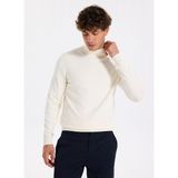 Fabrika Tam Balıkçı Yaka Slim Fit Düz Ekru Erkek Kazak F5WM-KZK 2524