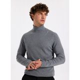 Fabrika Tam Balıkçı Yaka Slim Fit Düz Gri Melanj Erkek Kazak F5WM-KZK 2524