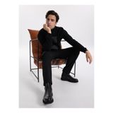 Fabrika Tam Balıkçı Yaka Slim Fit Jakarlı Erkek Kazak, L, 5003270723, Siyah