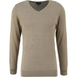 Fabrika V Yaka Basic Düz Haki Melanj Erkek Kazak F4WM-KZK 2842 - XL