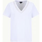 Fabrika V Yaka Düz Kırık Beyaz Kadın T-Shirt F6SL-TST0353