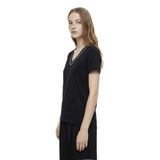 Fabrika V Yaka Düz T-Shirt, L, 5003327822, Siyah, Kadın