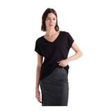 Fabrika V Yaka Düz T-Shirt, M, 5003327778, Siyah, Kadın