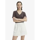 Fabrika V Yaka Düz T-Shirt, M, 5003328023, Kahve, Kadın