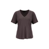 Fabrika V Yaka Düz T-Shirt, S, 5003328023, Kahve, Kadın