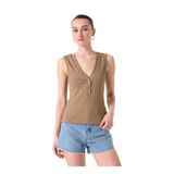 Fabrika V Yaka Fitilli Atlet, XL, 5003224192, Haki, Kadın