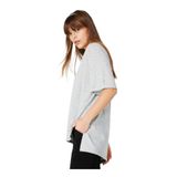 Fabrika V Yaka Oversize T-Shirt, XL, TALITA, Beyaz, Kadın
