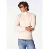 Fabrika Yarım Balıkçı Yaka Basic Düz Ekru Erkek Kazak F4WM-KZK 2841 - 2XL