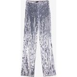 Fabrika Yüksek Bel Dökümlü Gümüş Kadın Pantolon F4WL-PNT0429 - 40
