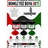 Fabrikone 3'lü Set Premium Parafin Soya Wax Toz Mum Boyası Hobi Seti - 10 cc (Kırmızı, Siyah, Yeşil) BKFAB3KSY10G