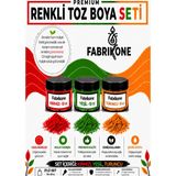 Fabrikone 3'lü Set Premium Parafin Soya Wax Toz Mum Boyası Hobi Seti - 10 cc (Kırmızı, Yeşil, Turuncu) BKFAB3KYT10G